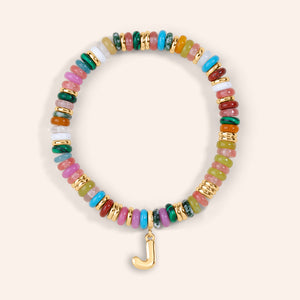 "DS Bubbly" Semi-Precious Initial Bracelet