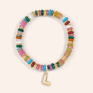 "DS Bubbly" Semi-Precious Initial Bracelet