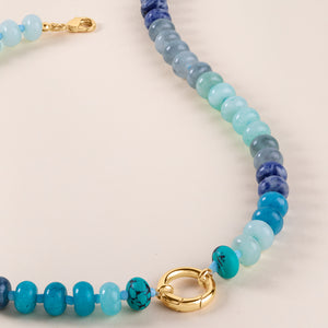 "Token Tales" Indigo Semi-Precious Charm Holder Necklace