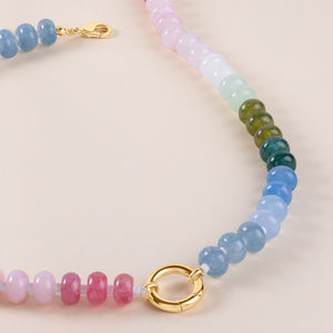 "Token Tales" Blush Semi-Precious Charm Holder Necklace