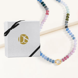 "Token Tales" Blush Semi-Precious Charm Holder Necklace