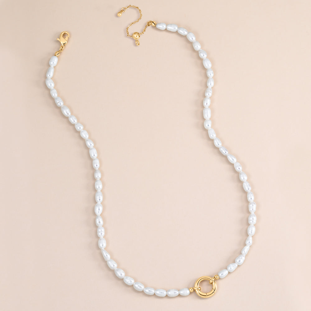 "Token Tales" Freshwater Pearls Charm Holder Necklace