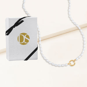 "Token Tales" Freshwater Pearls Charm Holder Necklace