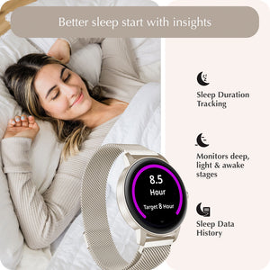 "Ora" Smartwatch Set with 5 Straps – Sand