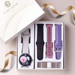 "Ora" Smartwatch Set with 5 Straps – Sand