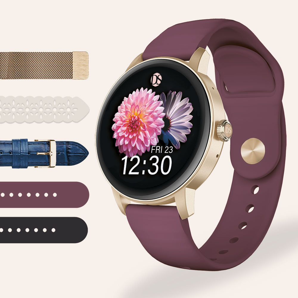 "Ora" Smartwatch Set with 5 Straps – Rose Gold