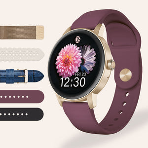 "Ora" Smartwatch Set with 5 Straps – Rose Gold