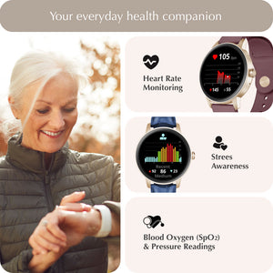 "Ora" Smartwatch Set with 5 Straps – Rose Gold