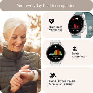 "Ora" Smartwatch Set with 5 Straps – Silver