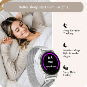 "Ora" Smartwatch Set with 5 Straps – Silver