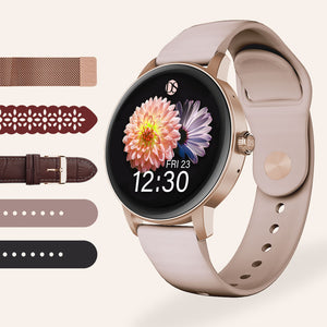 "Ora" Smartwatch Set with 5 Straps – Pink Gold