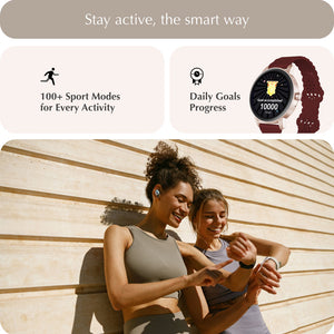 "Ora" Smartwatch Set with 5 Straps – Pink Gold