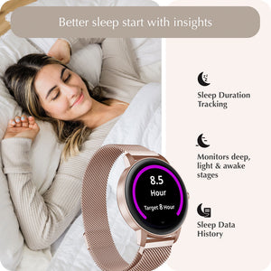 "Ora" Smartwatch Set with 5 Straps – Pink Gold