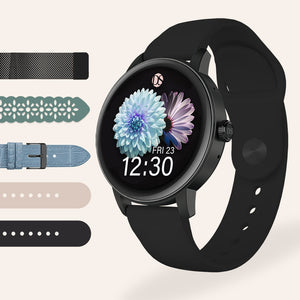 "Ora" Smartwatch Set with 5 Straps – Black