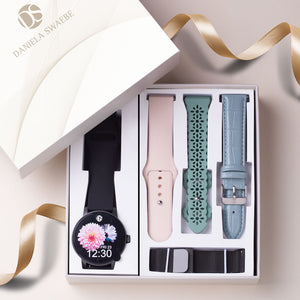 "Ora" Smartwatch Set with 5 Straps – Black