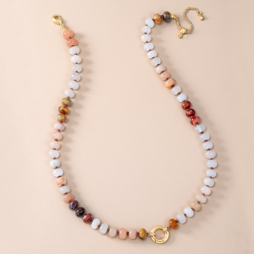 "Token Tales" Nude Semi-Precious Charm Holder Necklace