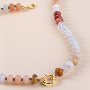 "Token Tales" Nude Semi-Precious Charm Holder Necklace