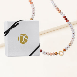 "Token Tales" Nude Semi-Precious Charm Holder Necklace