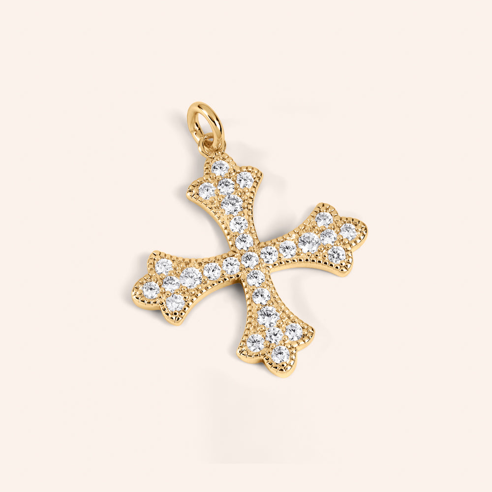 "Sheer Heaven" Pave Cross Charm