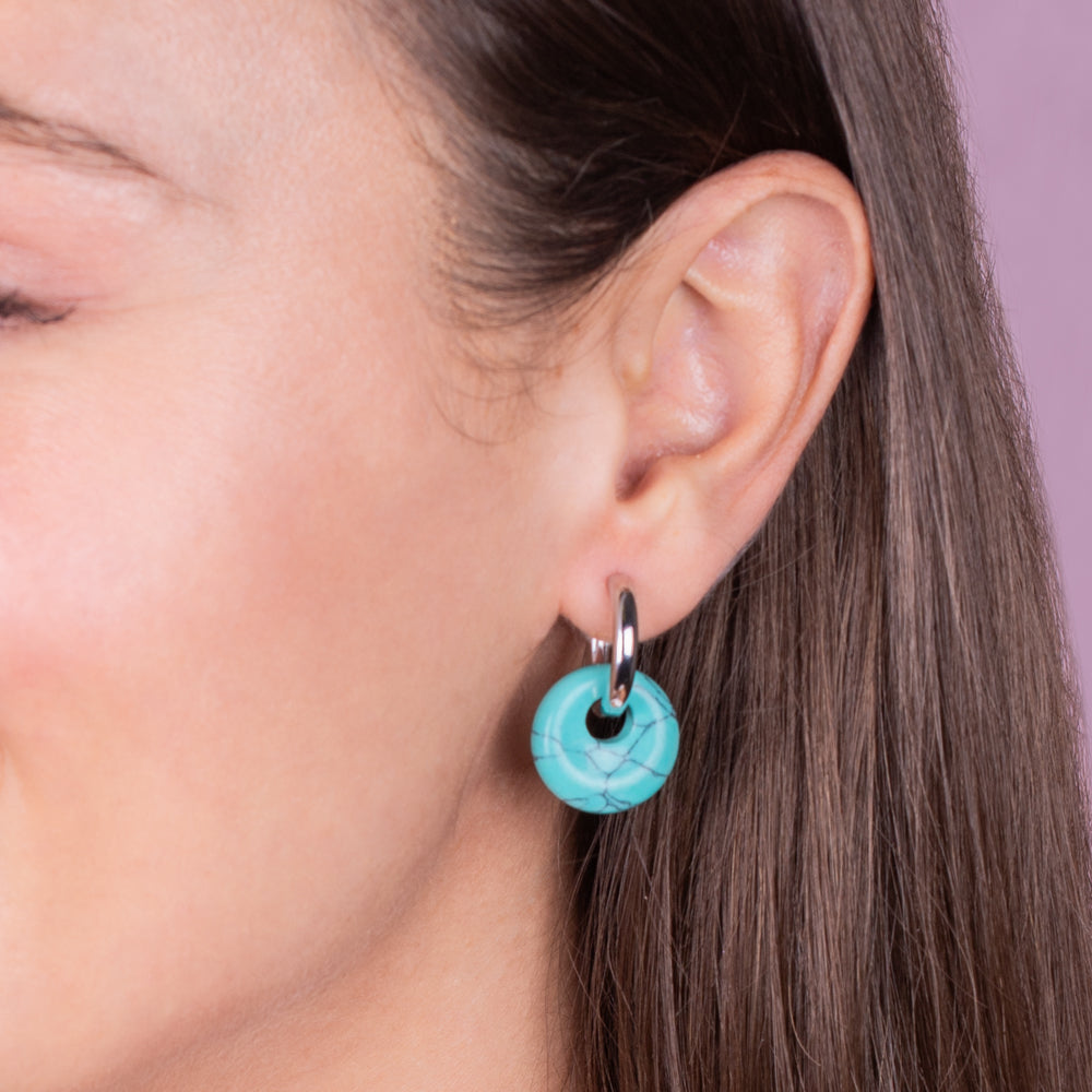 "Twist & Turn" 3-in-1 Gemstone Huggie Set