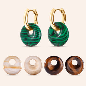 "Twist & Turn" 3-in-1 Gemstone Huggie Set