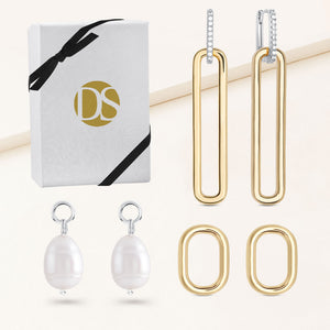 "Adorn Me" Hoop Earrings with 3 Interchangeable Charms