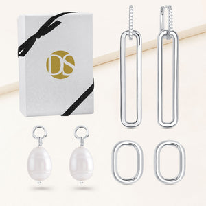 "Adorn Me" Hoop Earrings with 3 Interchangeable Charms