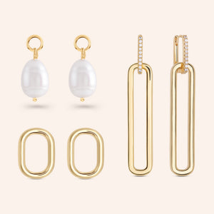 "Adorn Me" Hoop Earrings with 3 Interchangeable Charms