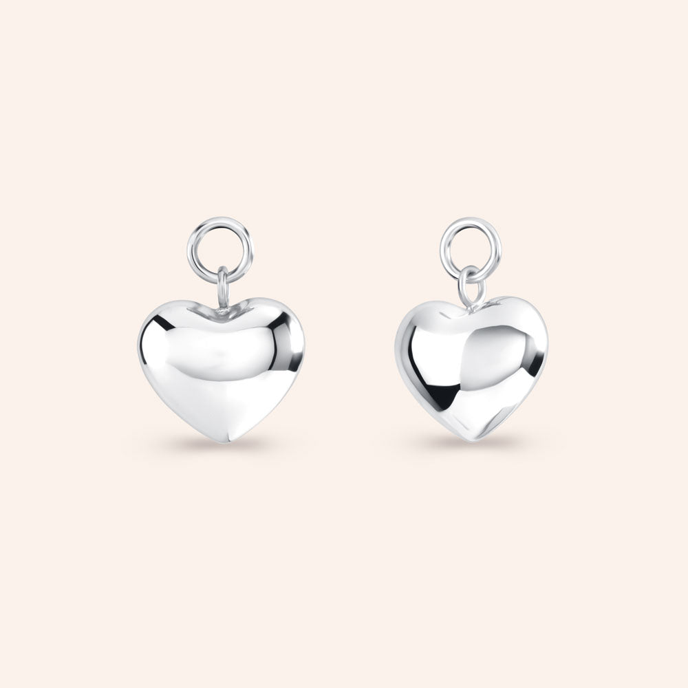 "Puffy Heart" Earrings Charms