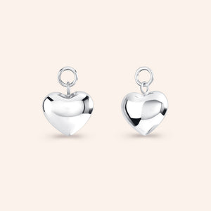 "Puffy Heart" Earrings Charms