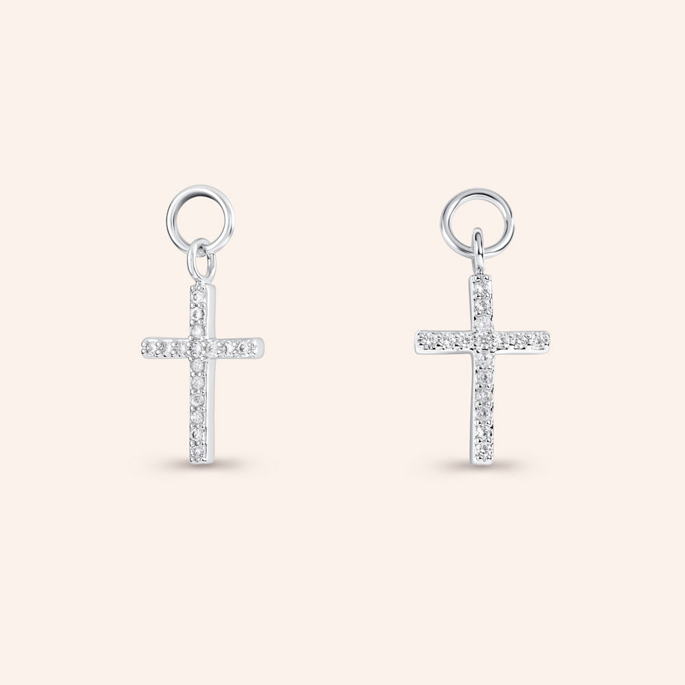 "Twinkle" Pave Cross Earring Charms