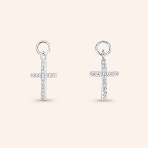 "Twinkle" Pave Cross Earring Charms