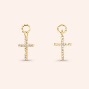 "Twinkle" Pave Cross Earring Charms