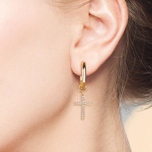 "Twinkle" Pave Cross Earring Charms