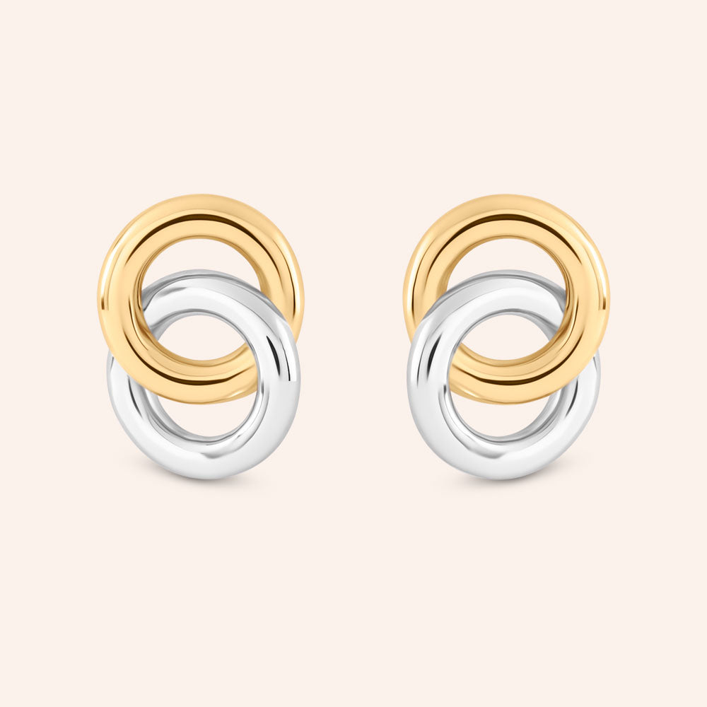 "Nora" Sterling Silver Interlocking Post Earrings
