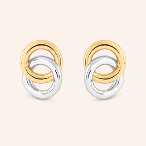 "Nora" Sterling Silver Interlocking Post Earrings