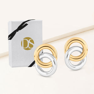 "Nora" Sterling Silver Interlocking Post Earrings