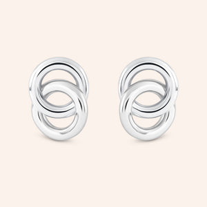 "Nora" Sterling Silver Interlocking Post Earrings