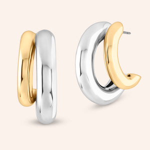 "Alexa" High Polished Twin Hoop Earrings