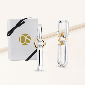 "Linked Elegance" High Polished Dangle Earrings