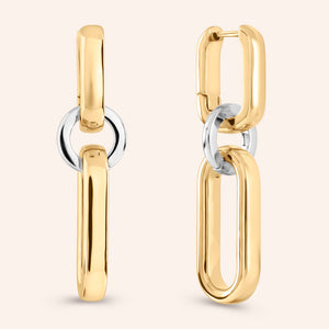 "Linked Elegance" High Polished Dangle Earrings