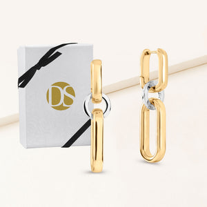 "Linked Elegance" High Polished Dangle Earrings