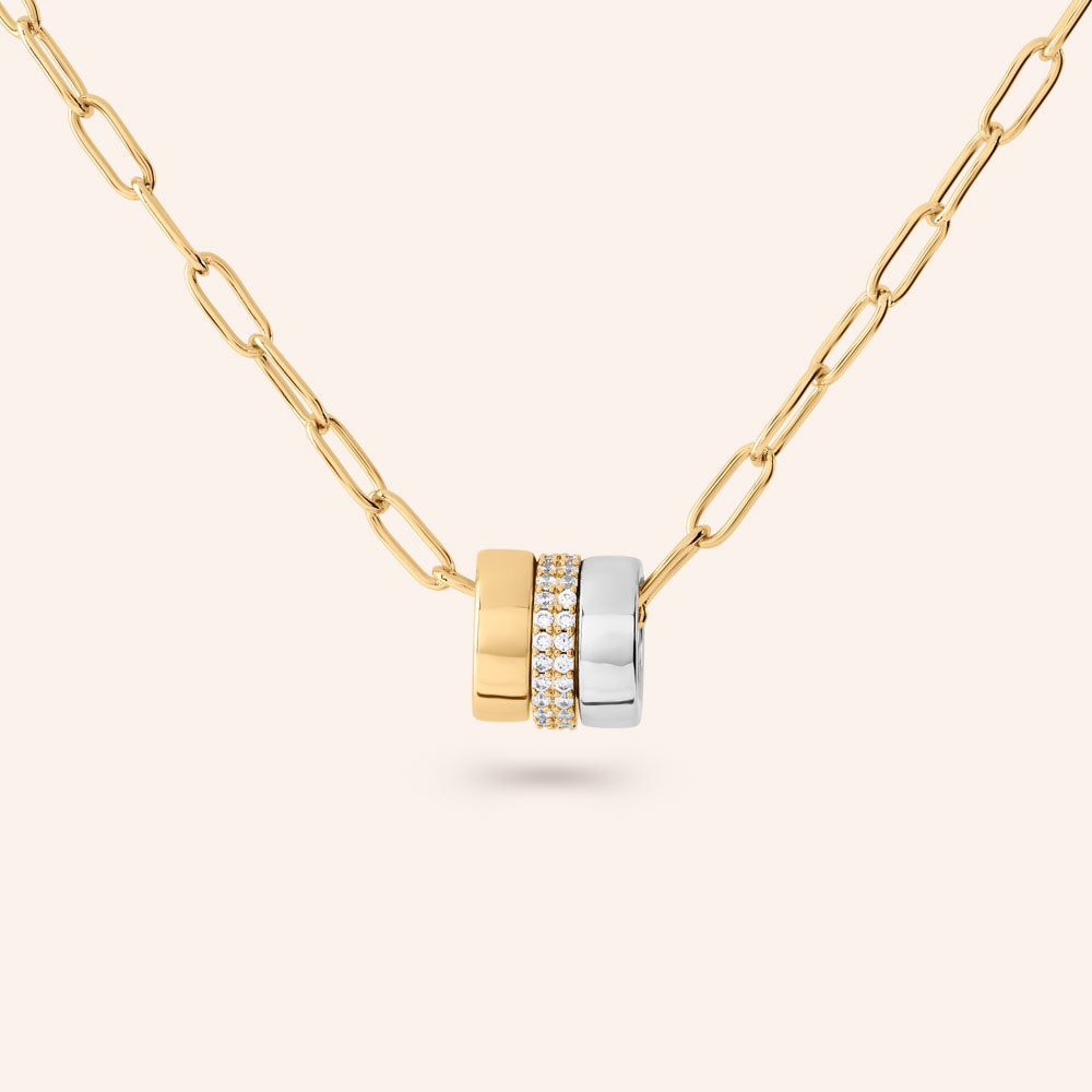 "Rondelle" Trio Charm Necklace