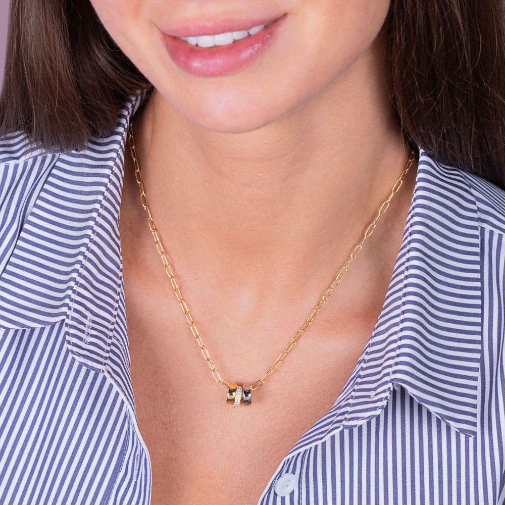 "Rondelle" Trio Charm Necklace
