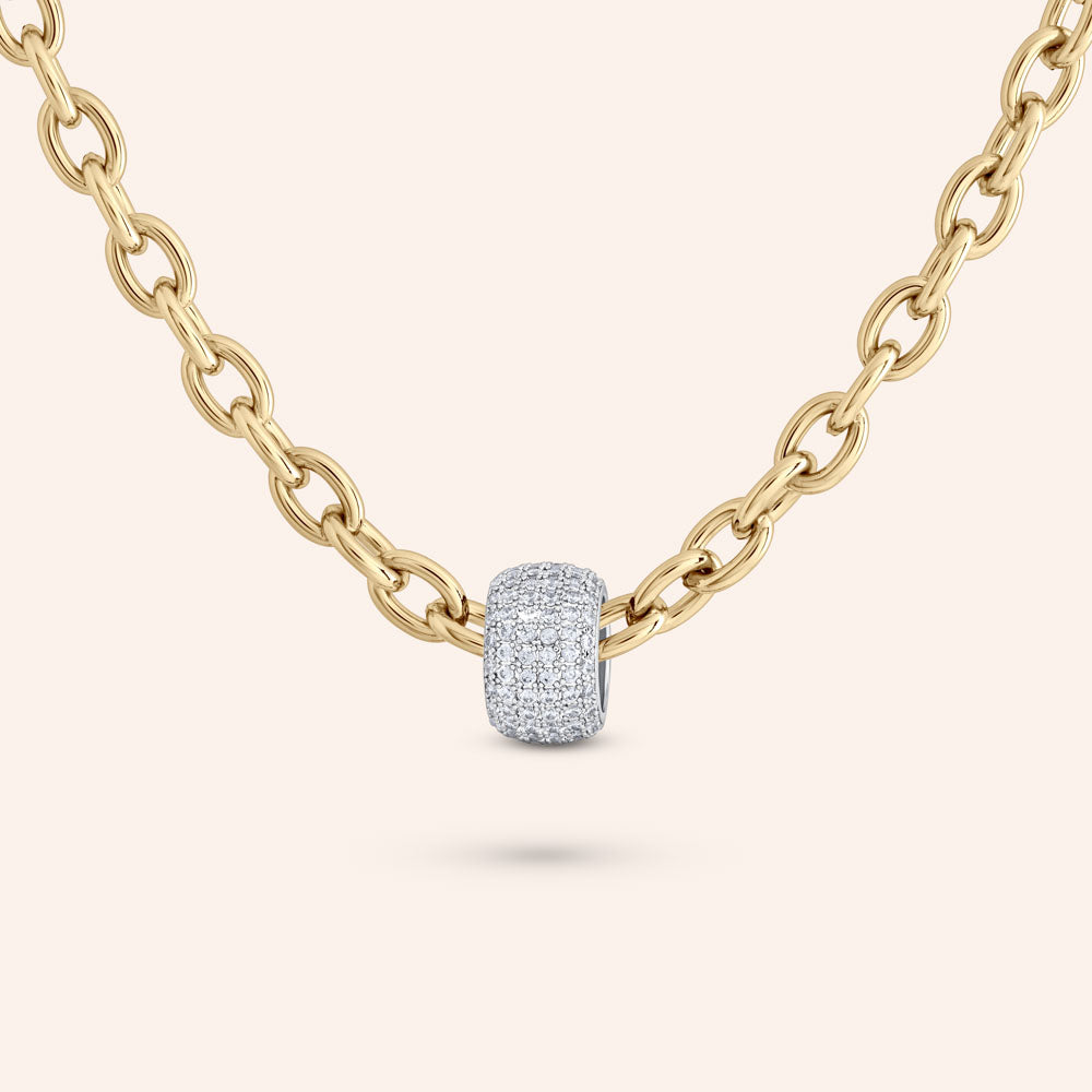 "The Rondelle" Two-Tone Charm Necklace