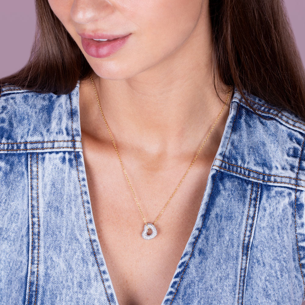 "Alina" Open Heart Pendant Necklace