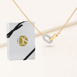 "Dare to Dazzle" Pave Link Pendant Necklace