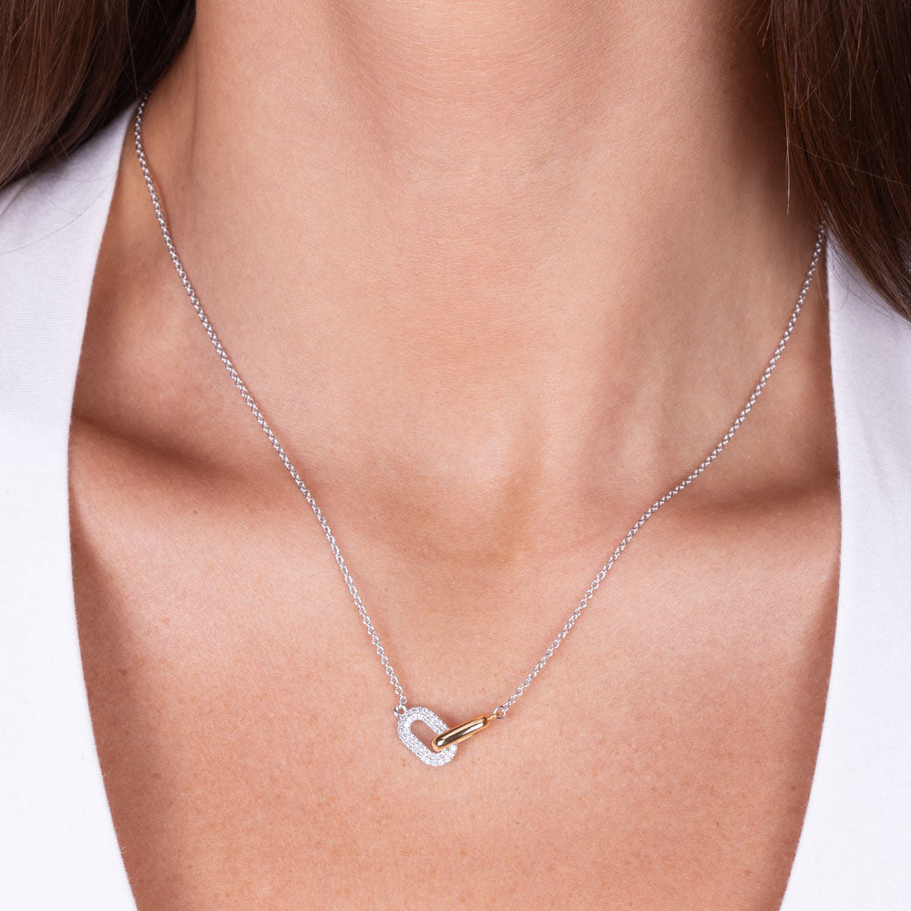 "Dare to Dazzle" Pave Link Pendant Necklace