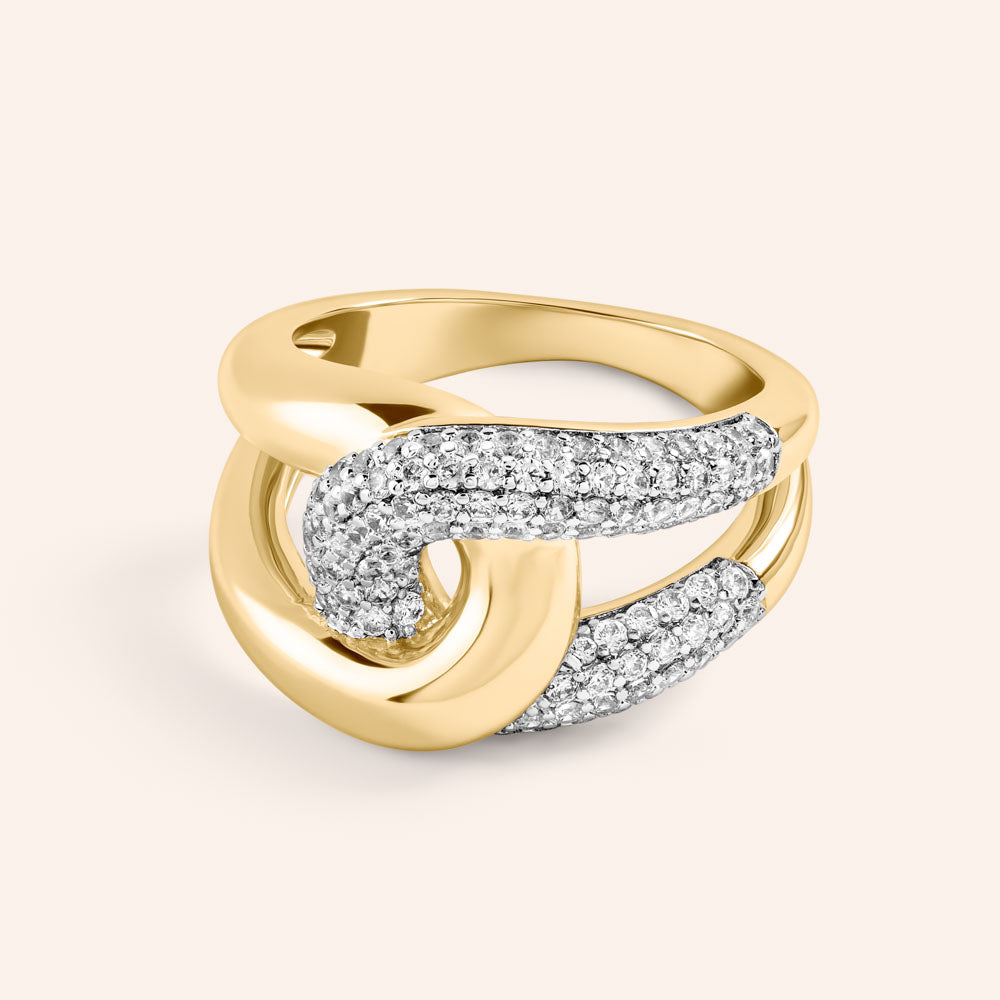 "Solstice" Two-Tone Interlock Ring
