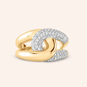 "Solstice" Two-Tone Interlock Ring